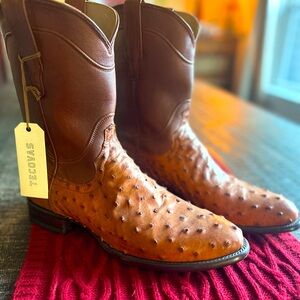 Tecovas / Tan / Ostrich Leather / The Garrett / Cowboy Boot
